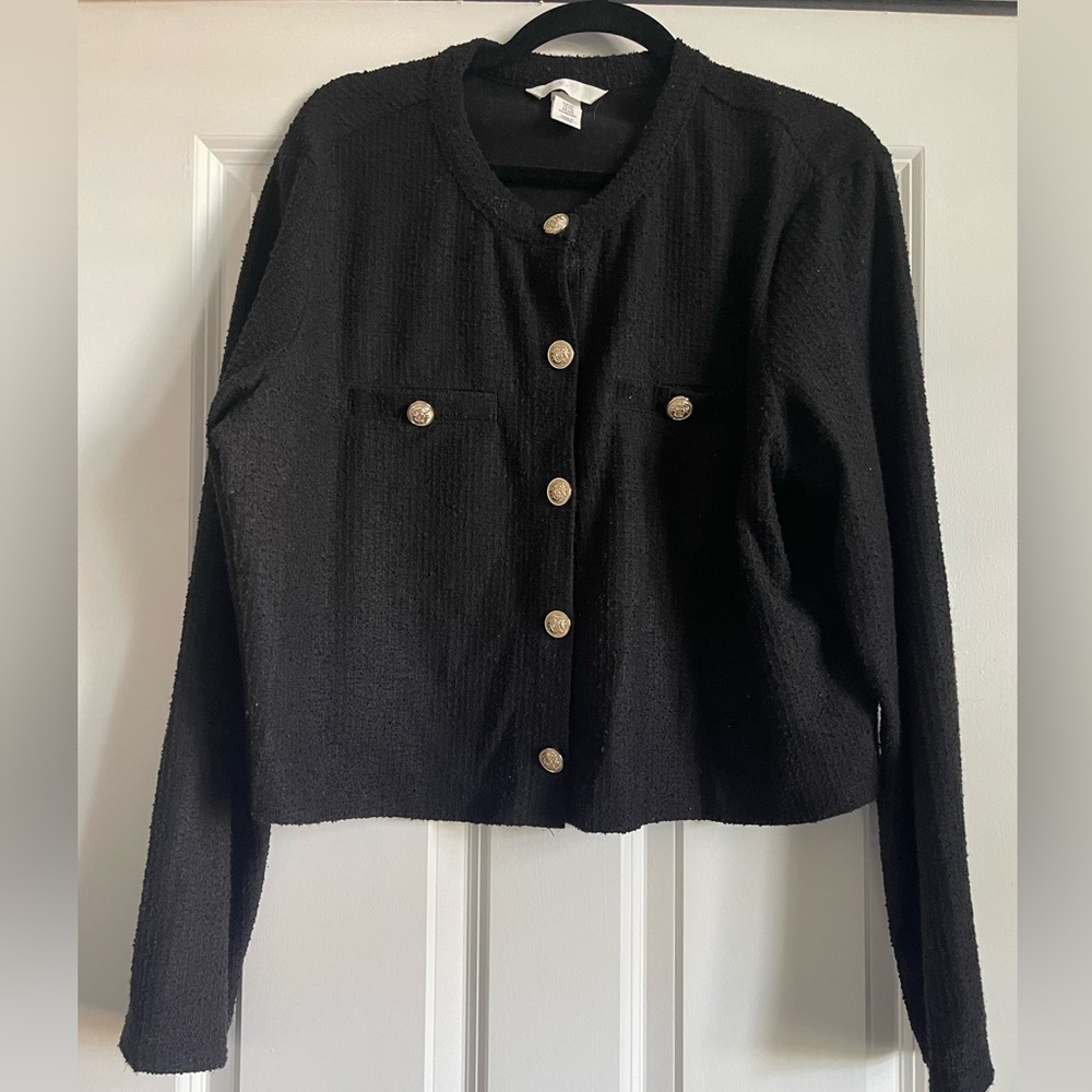 Woman’s H&M button up crop business jacket